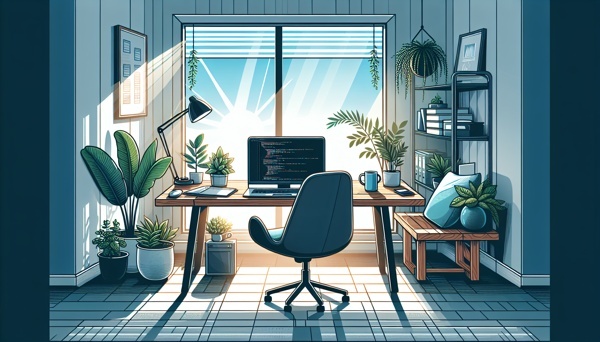 Remote software developer working from home