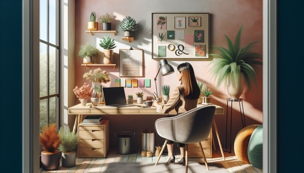 A person working remotely as a virtual assistant