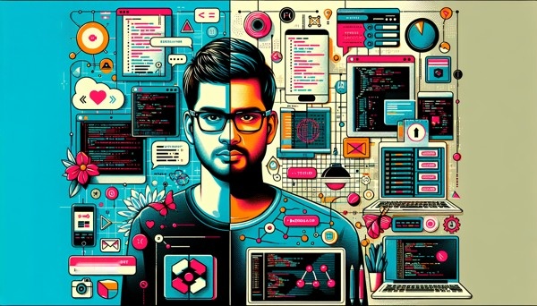 Diagram illustrating the skills of a full stack developer