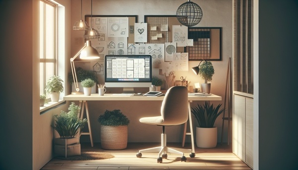 UX designer working remotely on a laptop