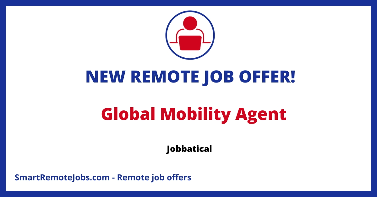 Jobbatical optimizes employee visa & relocation with AI, seeking a Global Mobility Agent to aid smooth transitions for clients like N26 and Pipedrive.