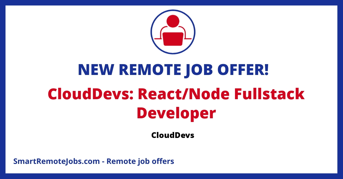 Join top startups as a JS/typescript developer through CloudDevs. Work remotely, enjoy competitive pay, bonuses, stock options, and PTO. Apply now!