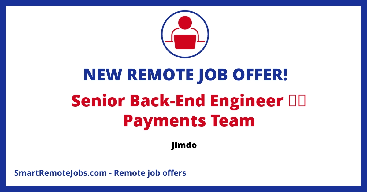 Join Jimdo's Payment Team, a backbone of innovation focused on robust solutions, and play a pivotal role in cross-functional backend development.