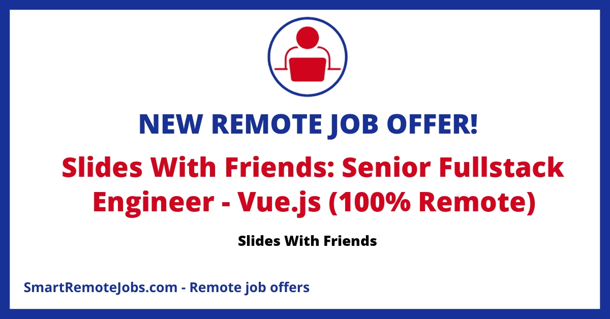 Join Slides With Friends, a platform transforming group experiences with interactive presentations, as a key remote software engineer.