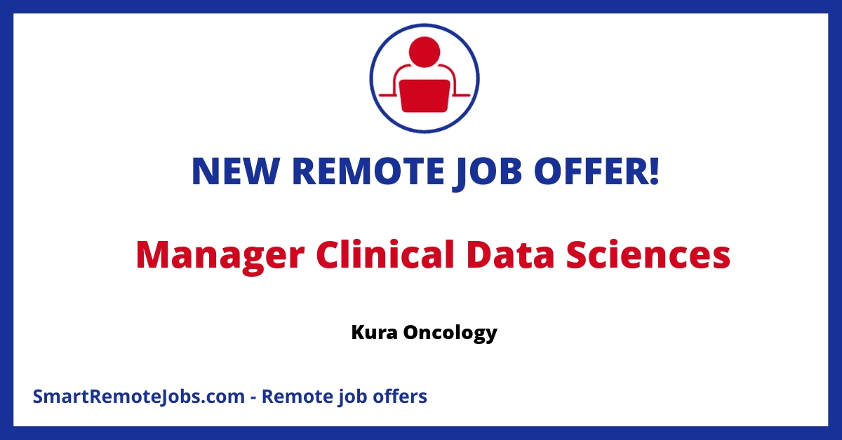Kura Oncology job: Oversee data management, ensure clinical data integrity, and manage EDC activities with CROs for clinical trials in oncology.