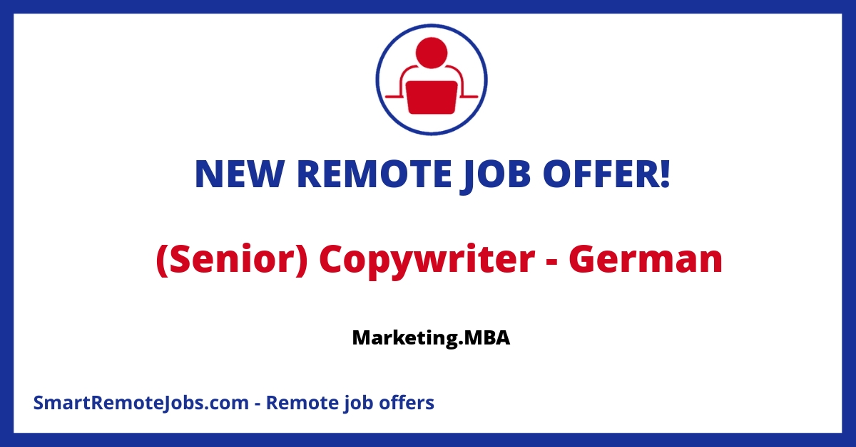 Join Marketing.MBA as a (Senior) Copywriter and make a significant impact in the direct response & online marketing world with a creative & dynamic team.