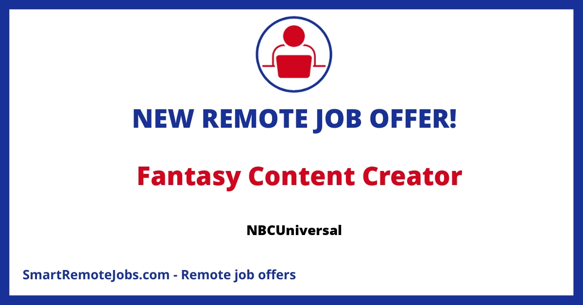 Join NBCUniversal as a freelance fantasy content creator, crafting engaging sports content and analysis for a 12-month term. Fully remote opportunity.