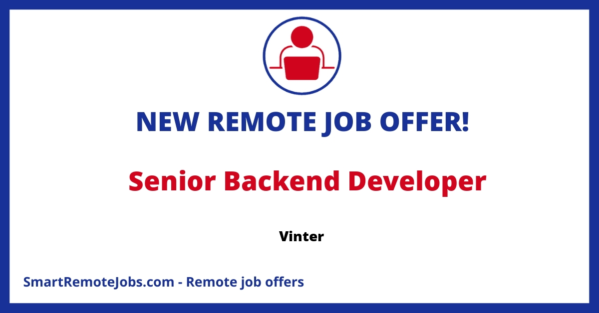 Join Vinter as a senior backend developer to handle complex data and build financial algorithms. Transform the finance industry with your expertise.