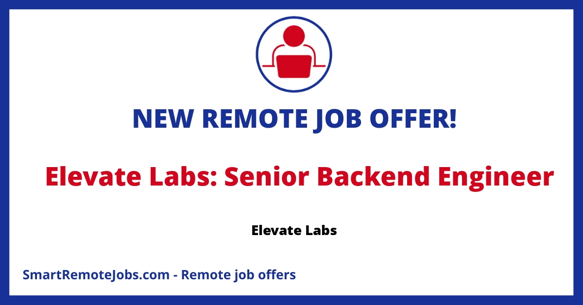Join Elevate Labs as a Senior Backend Engineer to shape the future of cognitive training apps Elevate & Balance in a fully remote and diverse team.