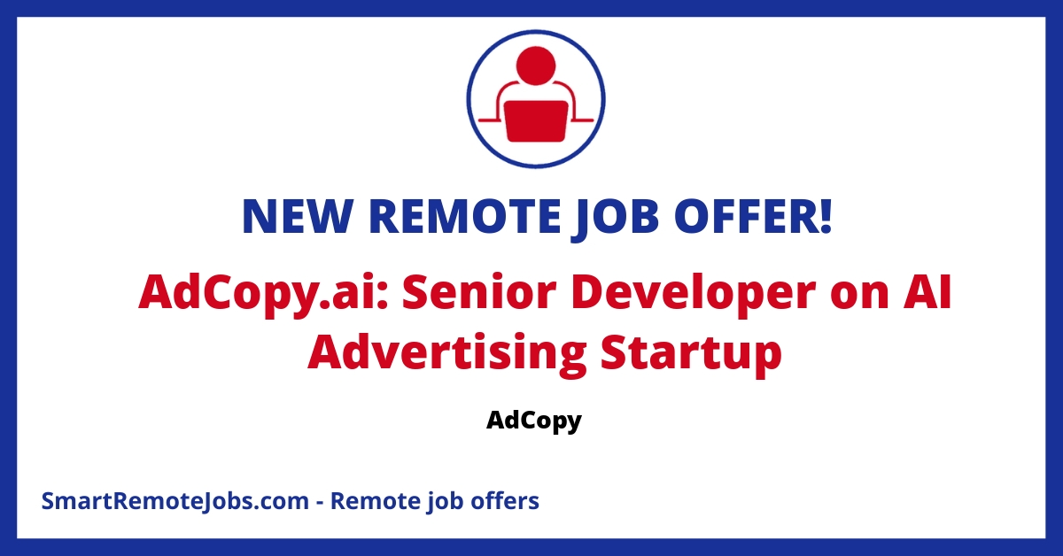 Join AdCopy as a backend engineer and help build the future of AI-powered digital advertising. Be part of an innovative and fast-growing team.