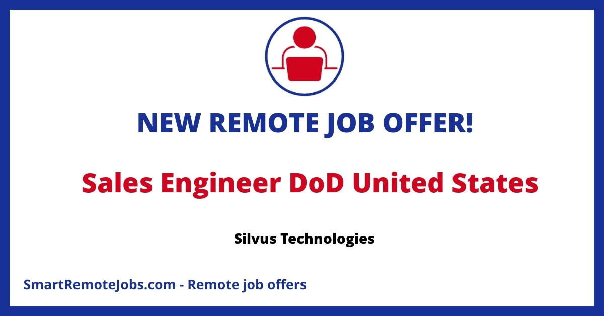 Join Silvus Technologies as a Sales Engineer—DoD, and contribute to advanced MANET radio tech ensuring vital communication for critical operations.