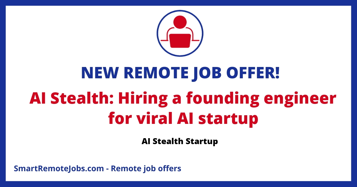 Join a cutting-edge AI startup as the first engineer with potential to become CTO. Work remotely with top-notch talent to solve exciting challenges in AI.
