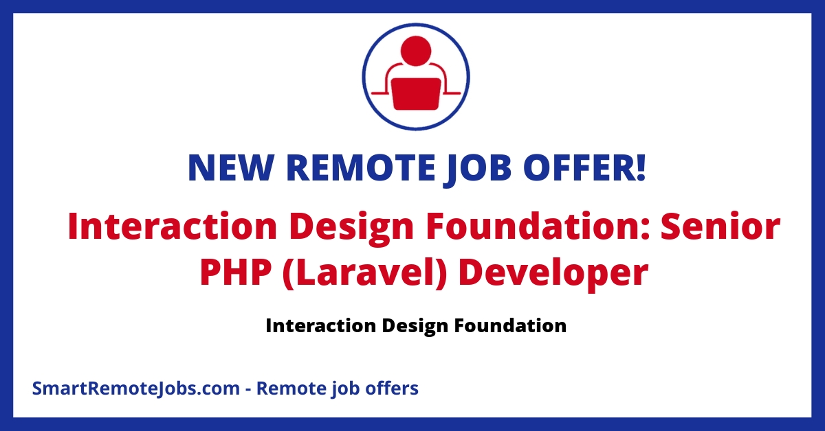 Join the Interaction Design Foundation as a Senior PHP Developer for high-quality UX/UI education, fostering code creativity in a remote, dynamic team.