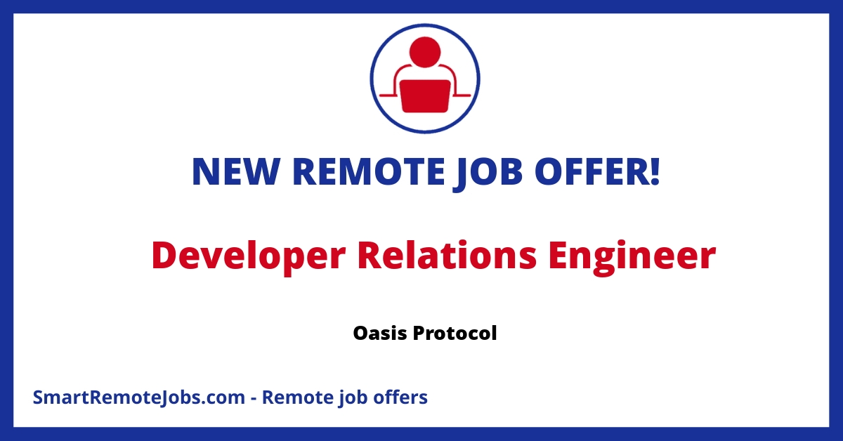 Join the Oasis Network as a Developer Relations Engineer, shaping the future of privacy-enabled blockchain and open finance from anywhere in Europe.