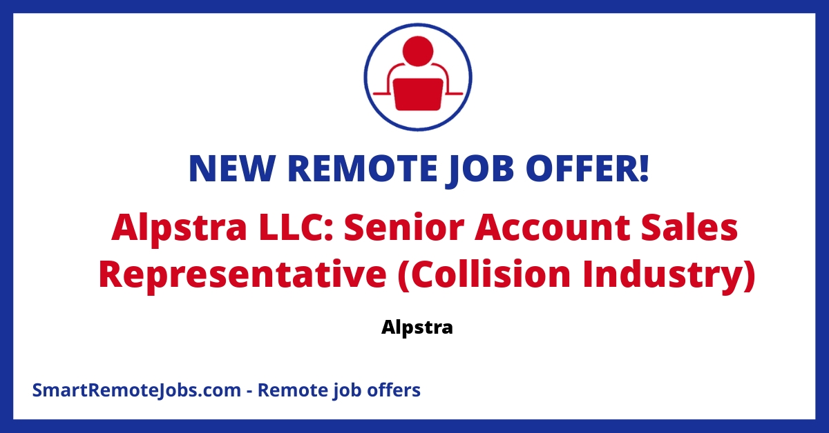 Join the Alpstra team as a Senior Account Sales Rep. Drive growth in the collision industry with our transformative leadership & business development programs.