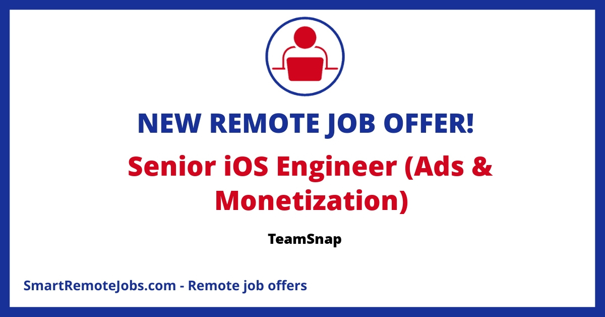 Join TeamSnap's mission of connecting the world through sports as a Senior iOS Engineer and contribute to our growth and innovation in a remote-first environment.