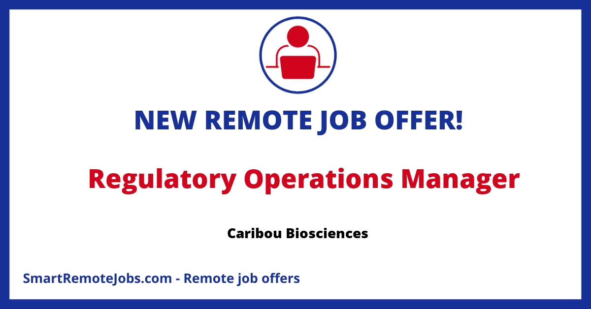 Join Caribou Biosciences, a leader in CRISPR genome-editing, seeking a Regulatory Operations Manager to advance cell therapy for diseases.