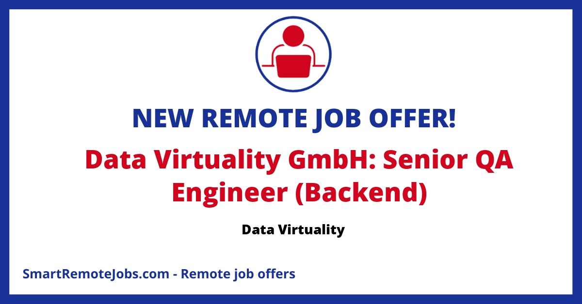 Join Data Virtuality as a Senior QA Engineer! Embrace remote work with an international team and contribute to cutting-edge tech. Apply now!