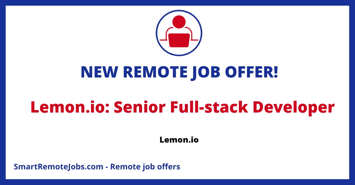 Join Lemon.io, a marketplace for senior developers seeking remote work with startups in the US and Europe, offering competitive pay and growth.