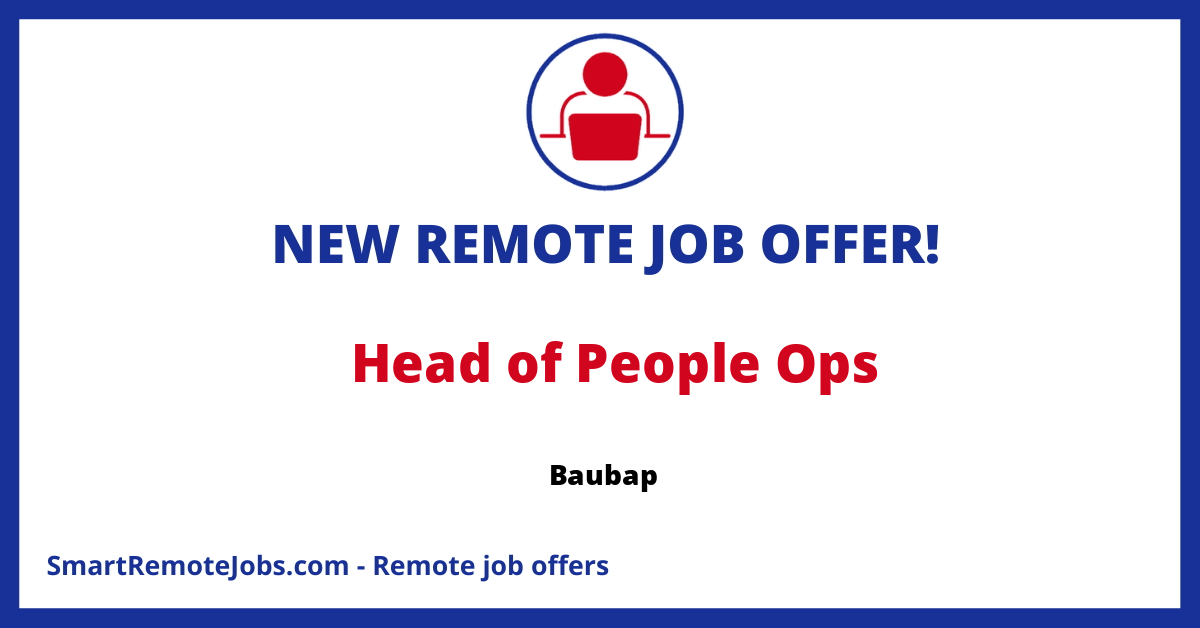 Baubap, a Mexican fintech startup, is looking for a Head of People Operations to lead HR strategies and foster company culture.