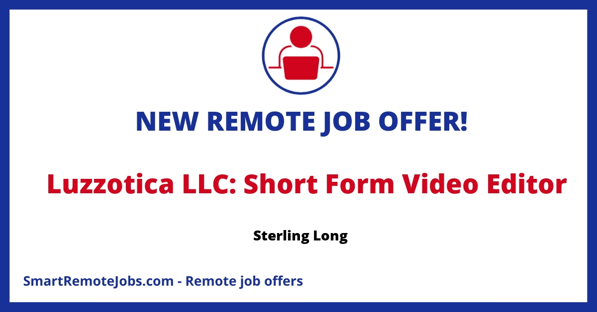 Job Opening: Sterling Long is seeking for an experienced Contract Editor with skills in motion graphics and video storytelling. Apply now!