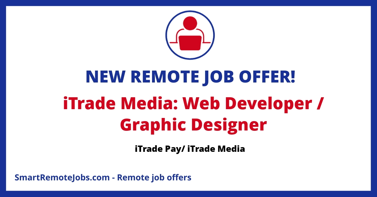 iTrade Media is recruiting a remote web developer/graphic designer for full-time employment. Work on multiple projects with a great team. 