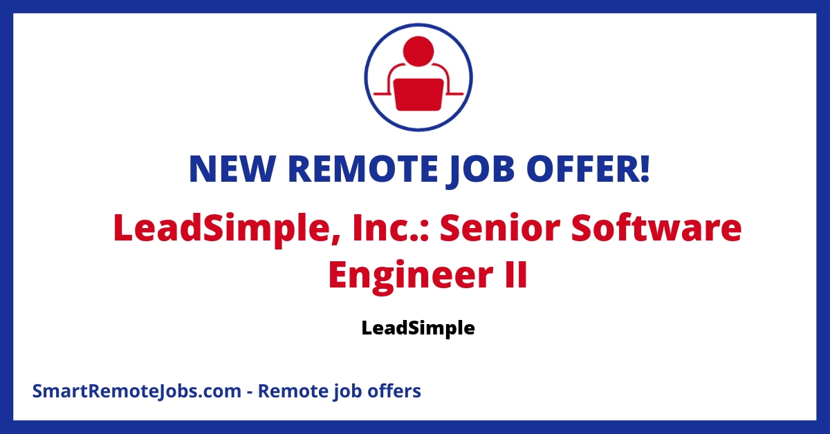 LeadSimple is seeking three distinct Software Engineers roles with different expertise. Discover and apply to be part of the life-changing solution.