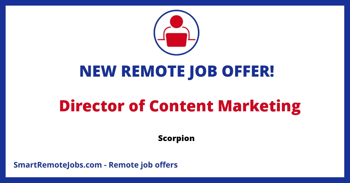 Scorpion, the leader of tech & services for local business prosperity. Offers AI support & human teams for marketing comprehension. Hiring Director of Content Marketing.