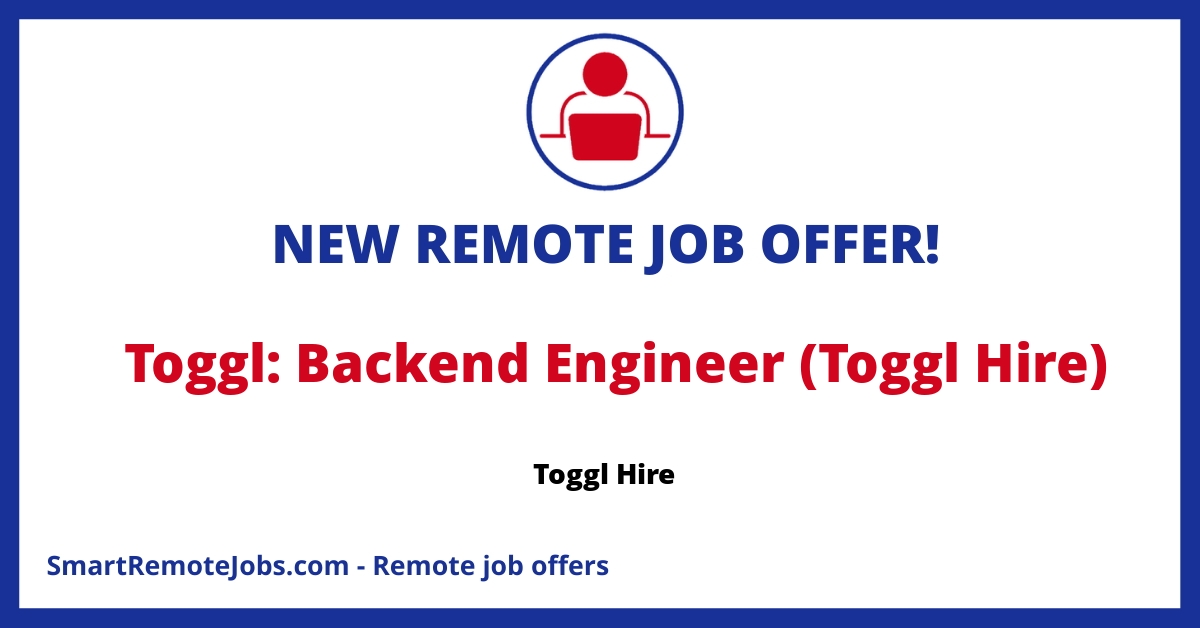 Join Toggl Hire as a Backend Engineer and impact the future of hiring with Go, PostgreSQL, AWS, and a remote, friendly team. Great benefits included!