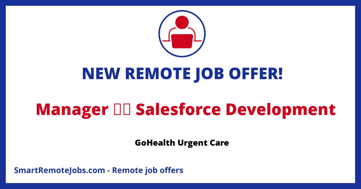 Join our tech-driven team at GoHealth Urgent Care to enhance patient experience with our innovative Salesforce platform integrations and development.