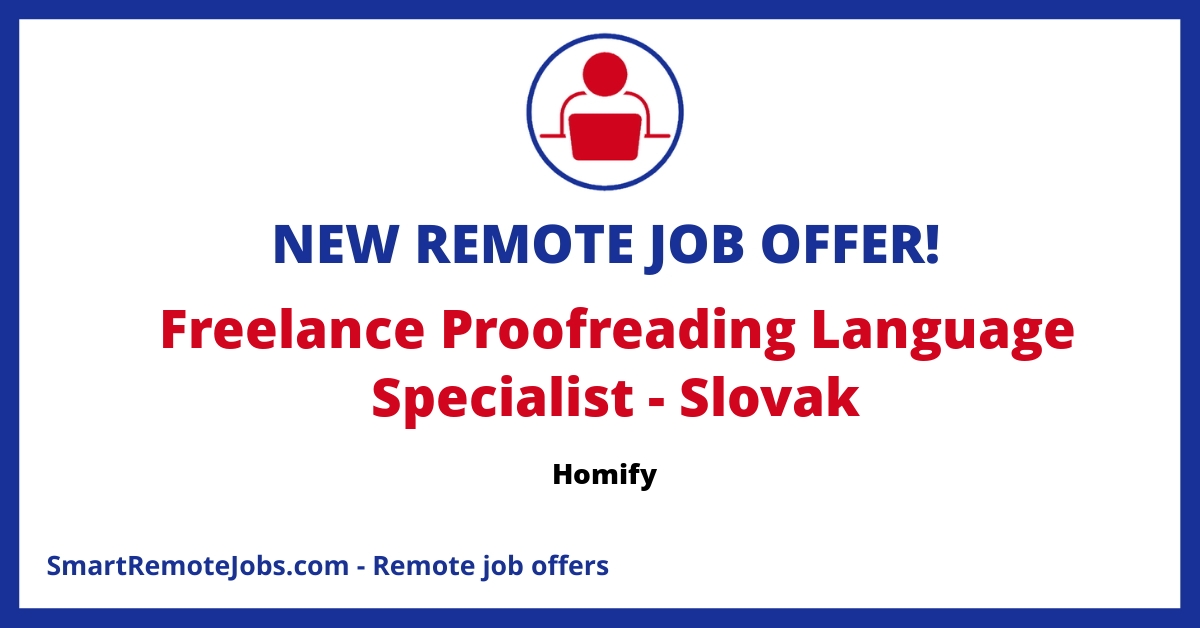 Join Homify as a Freelance Proofreading Language Specialist and help improve machine-translated content across new markets. No pro experience required!