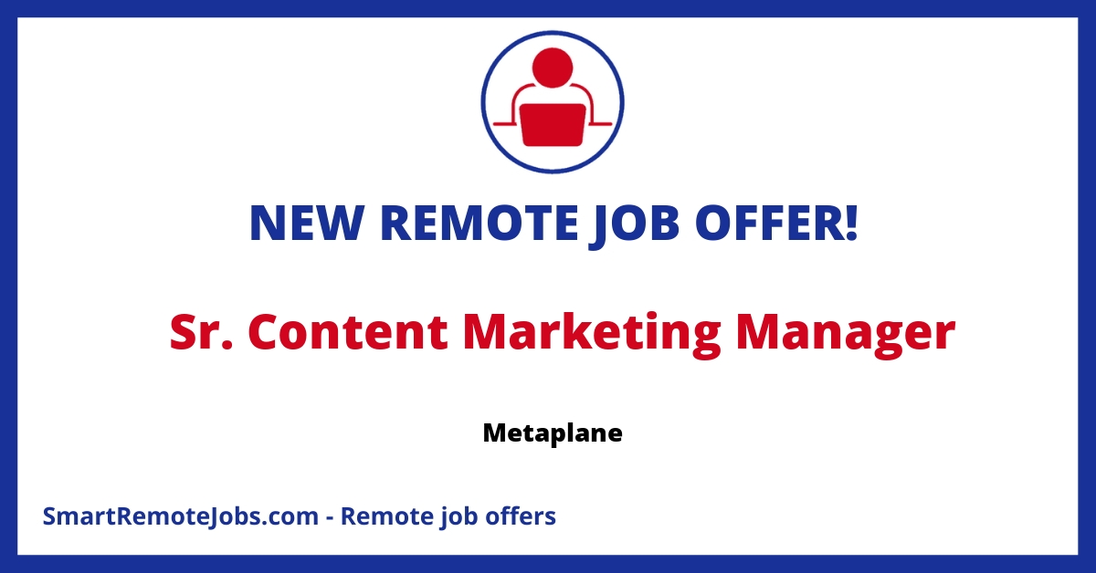 Join Metaplane as a Senior Content Marketing Manager to lead our efforts in data observability awareness and help data teams deliver trustworthy data.