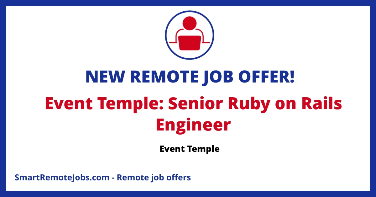 Join Event Temple as a Senior Software Engineer! Remote role in Canada for experienced Ruby backend engineers passionate about hospitality tech.