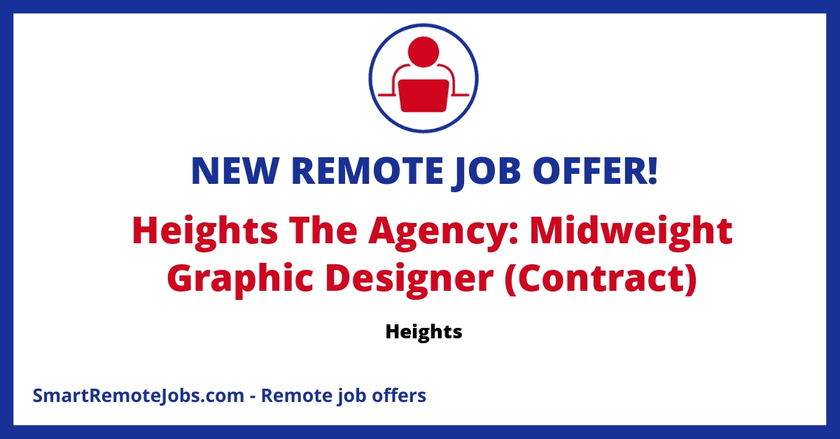 Join Heights as a Mid-weight Graphic Designer on a contract basis! Create impactful designs for global brands remotely. Apply now to craft visual masterpieces.