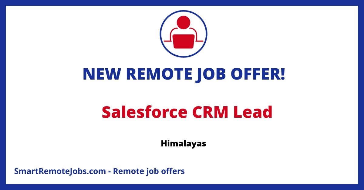 Join our IT team as a Salesforce CRM Lead, ensuring strategic CRM use for optimum business processes and customer relations. Apply now for this pivotal role.