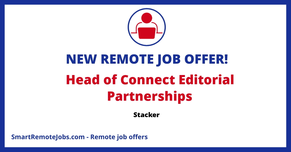 Lead Stacker Connect's editorial vision and strategy as we scale our newswire across numerous syndication partners, empowering global publishers.