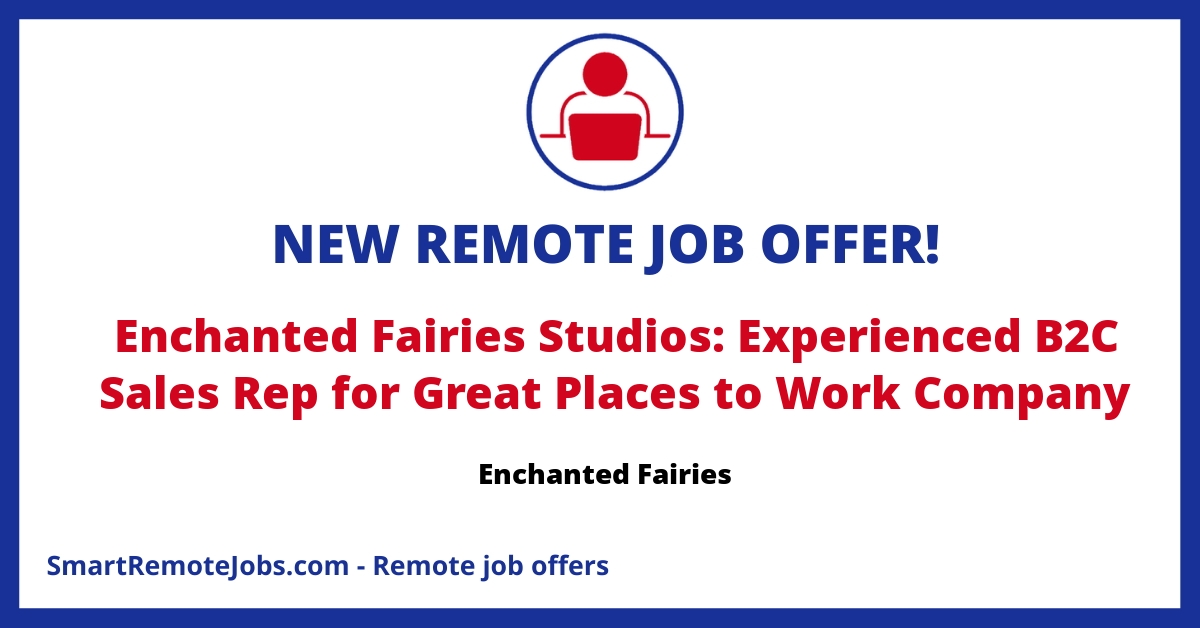 Join Enchanted Fairies as a remote sales professional with a base pay and the potential to earn up to $129k! Apply now for a rewarding and magical career.