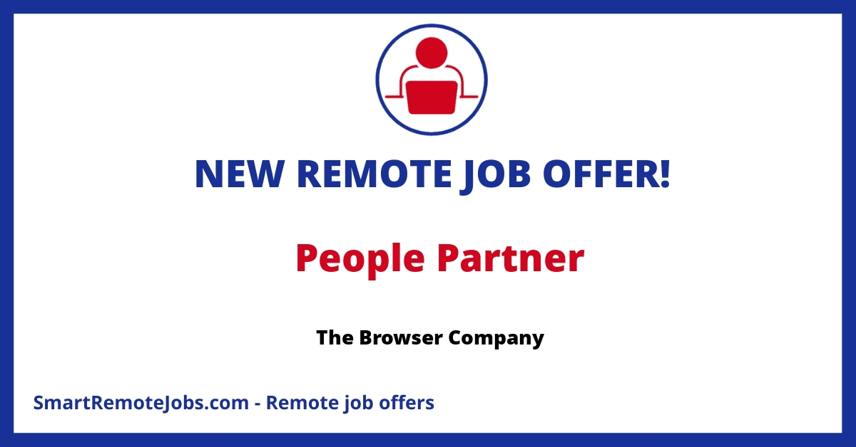 Join The Browser Company in creating an innovative browser experience! Seeking diverse talent for our People Partner role. Apply now!