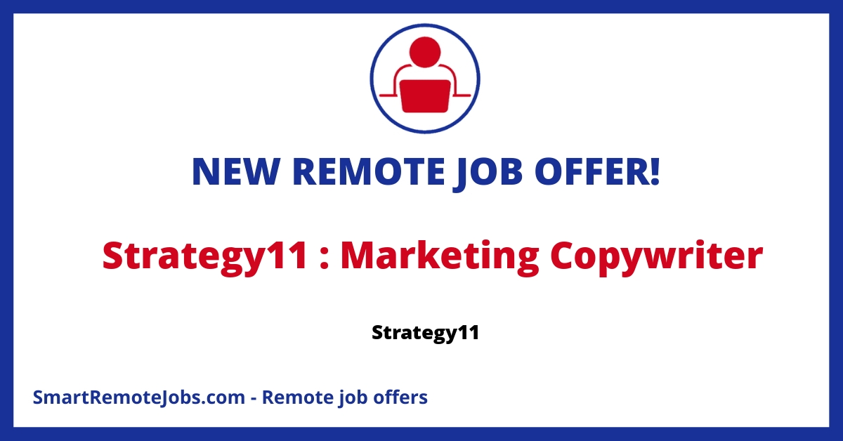 Join Strategy11 as a Copywriter and craft engaging content for our leading software products like Formidable Forms. Apply now for a fulfilling remote career!