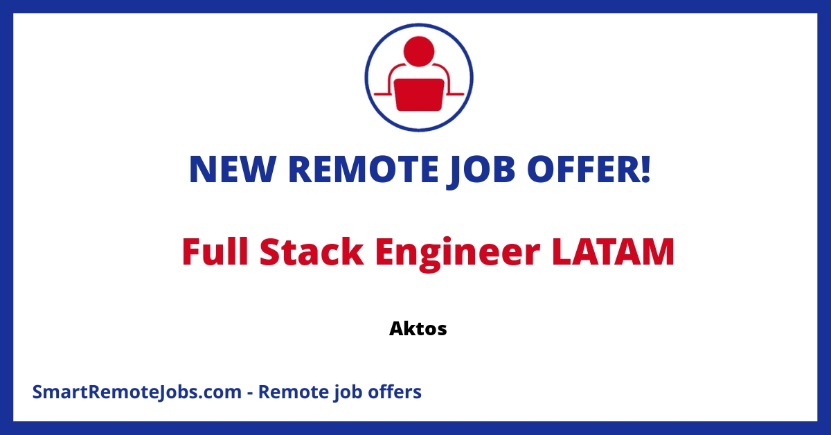 Join Aktos as a Full Stack Engineer to develop the Operating System for the $18B Credit Collections industry, working with a team of experts.