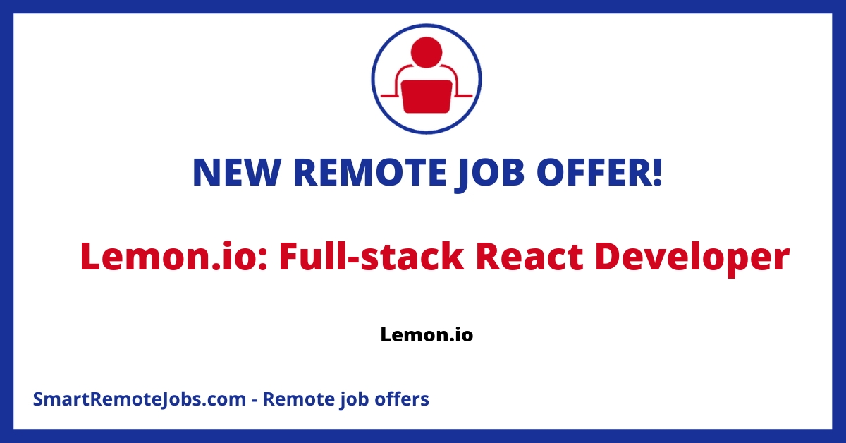 Join Lemon.io as a Senior Developer for remote work with startups in the US/EU. Enjoy great pay, flexibility, and direct client communication.